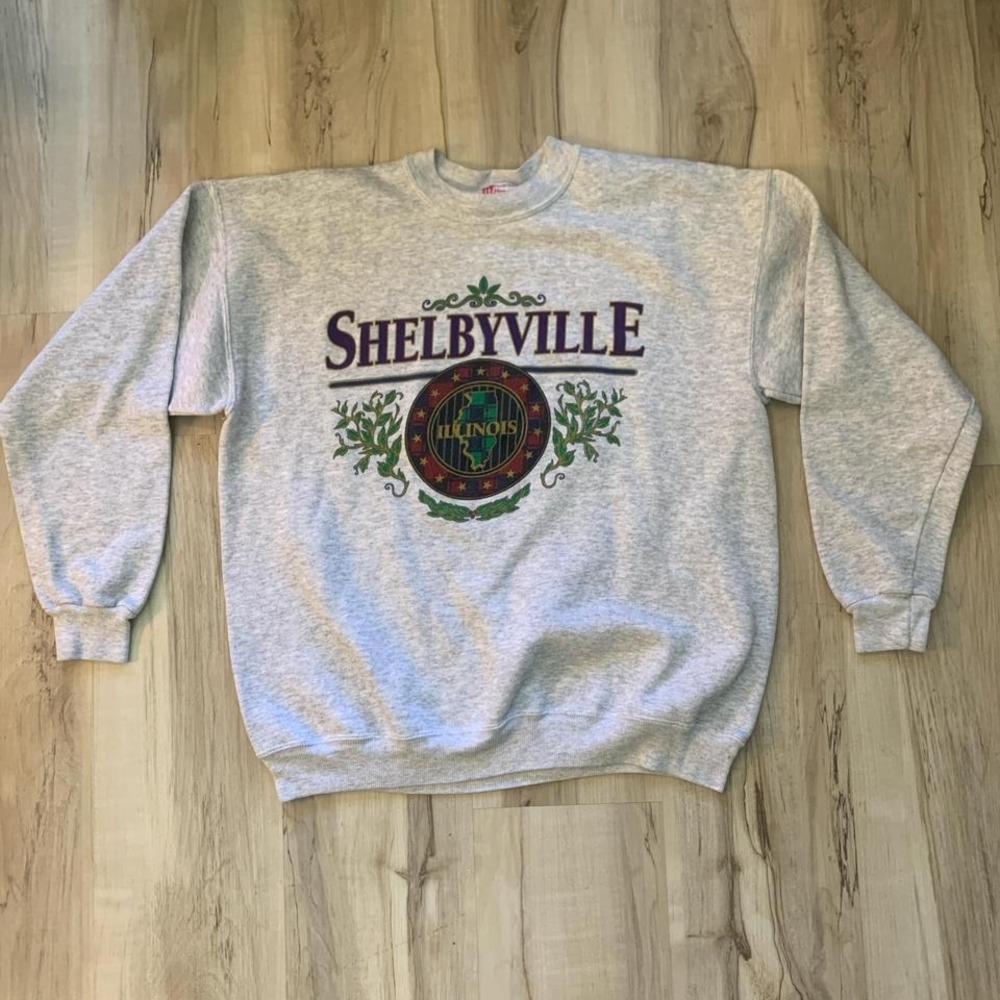Vintage 1990s Hanes Shelbyville Illinois‎ crewneck sweatshirt
